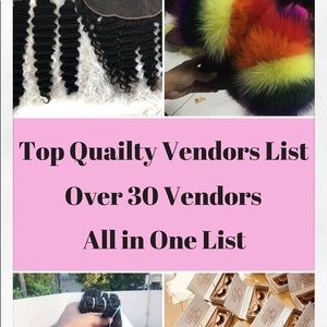 Wholesale Hair, Lash & Clothing Vendor List